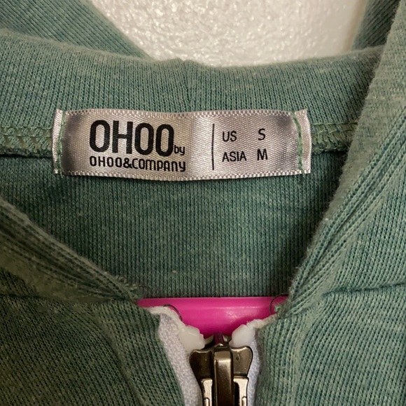 🌸 Women’s green sleeveless hooded sweater vest with pockets size S - Picture 3 of 5